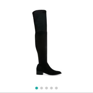 Over the Knee Black Suede Boots